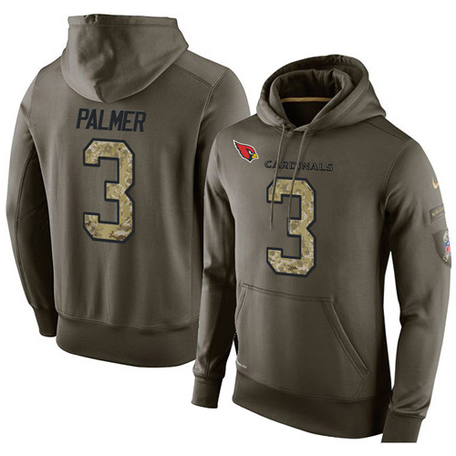 NFL Nike Arizona Cardinals #3 Carson Palmer Green Salute To Service Men's Pullover Hoodie